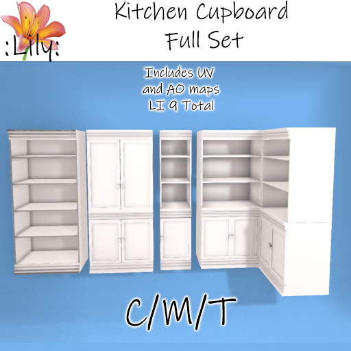 Second Life Marketplace LILY Kitchen Cupboard Set